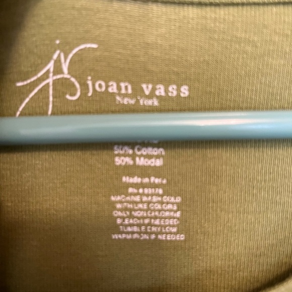 Joan Vaas Chartreuse Green Short sleeve top w/ accent scarf size XS - Picture 4 of 4